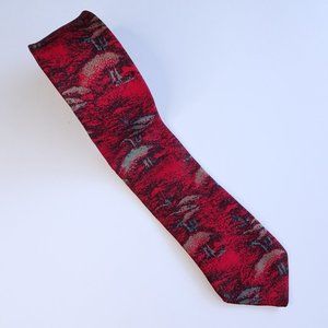 Red Landscape Vintage Tie Made in Canada